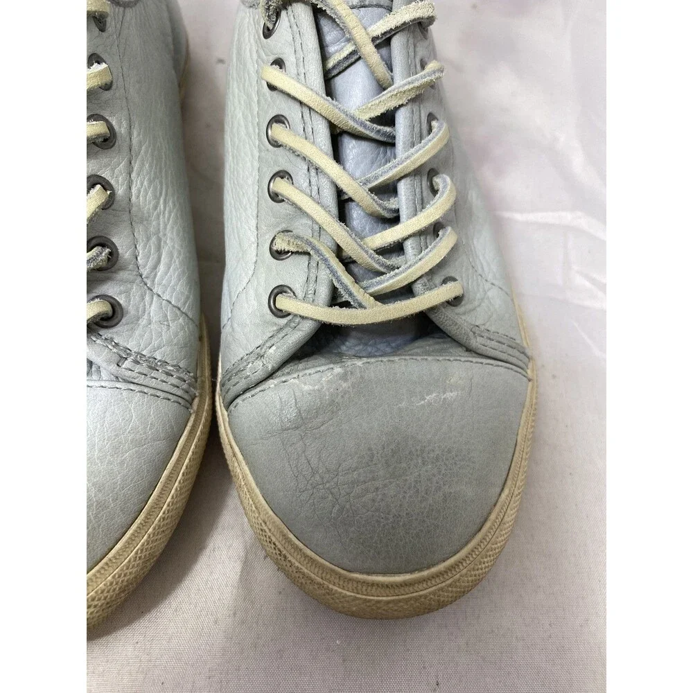 FRYE Mindy ICE Leather Sneakers Shoes Size 6 M Rawhide Laces 3471126-ICE - Picture 7 of 10